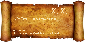 Kürti Kolombina névjegykártya